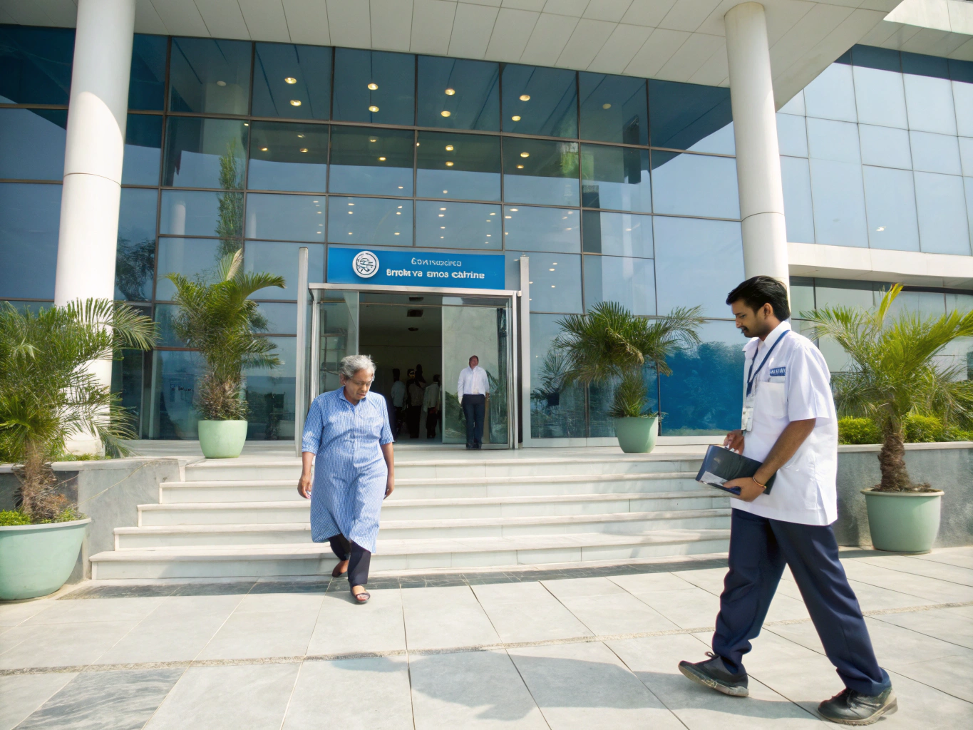 Modern hospital exterior campus